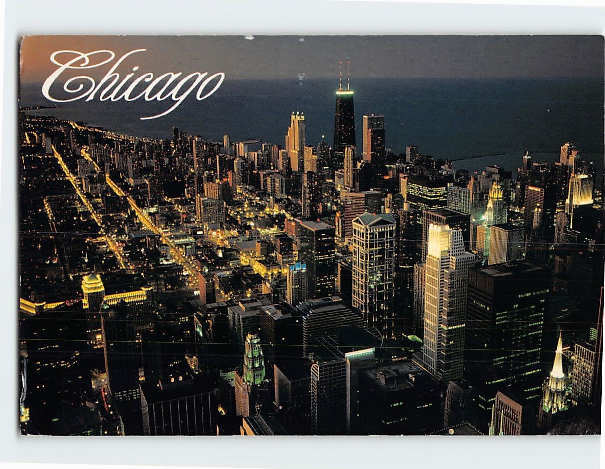 Postcard Aerial View Chicago Illinois USA I-11402
