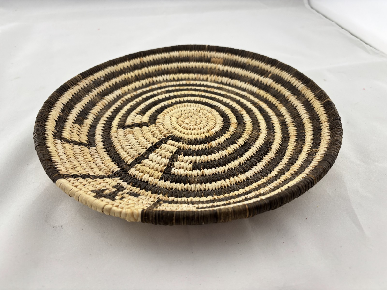 Vintage Tohono O’odham Style Coiled Basket 9” Cameron Trading Post Arizona