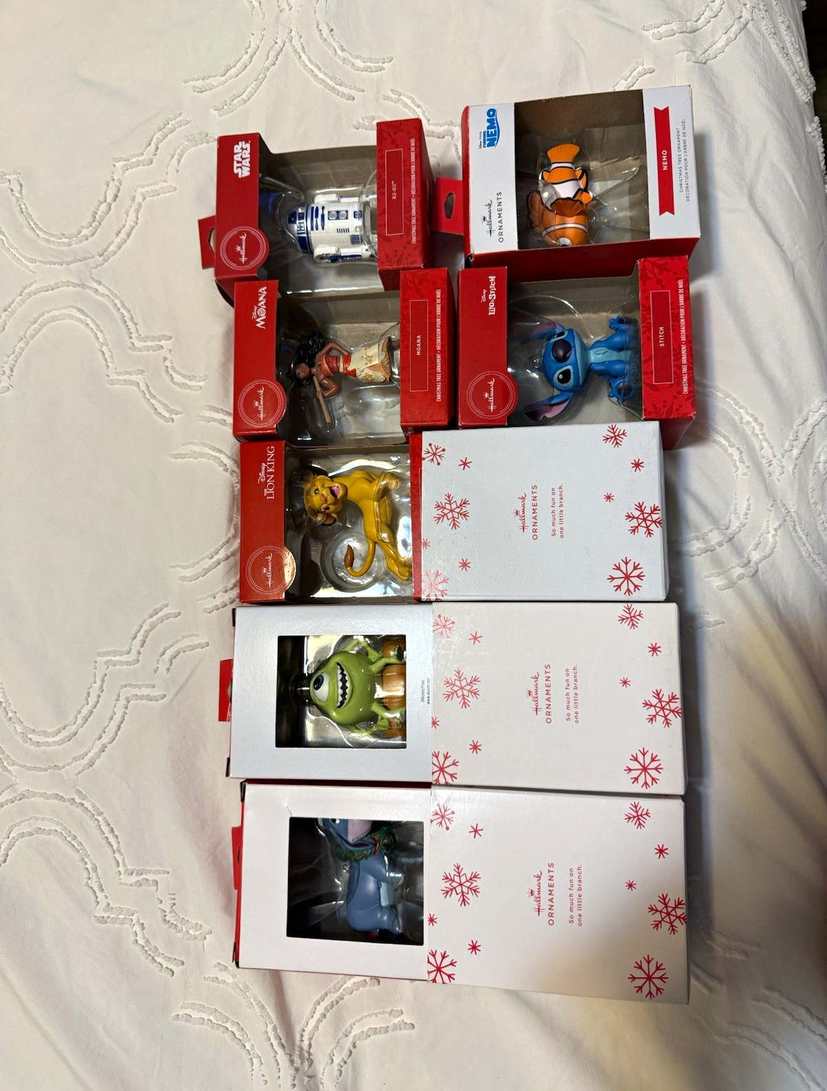 Hallmark Disney Christmas Hanging Ornaments Lot of 7 R2-D2 Nemo Stitch Simba