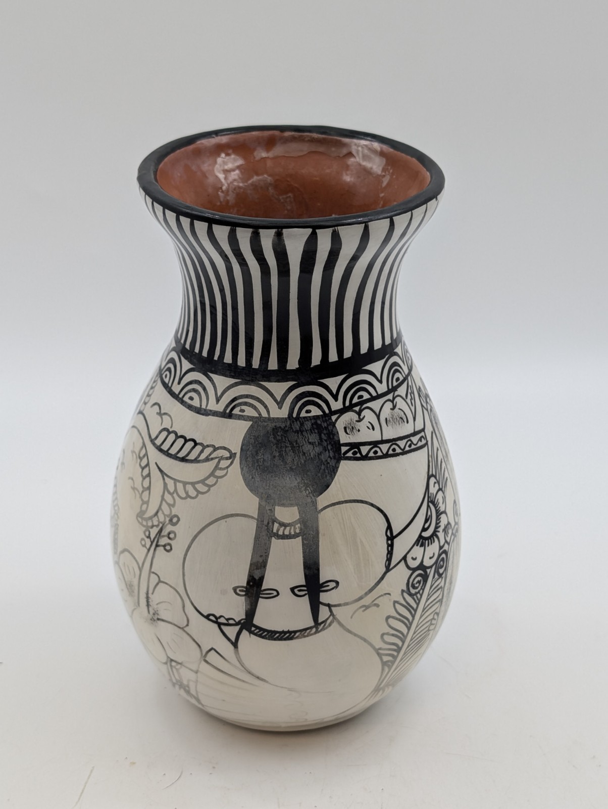 Tzintzuntzan Vase, Mexican Folk Art, Baile Folklorico Michoacan Folk Art Vintage