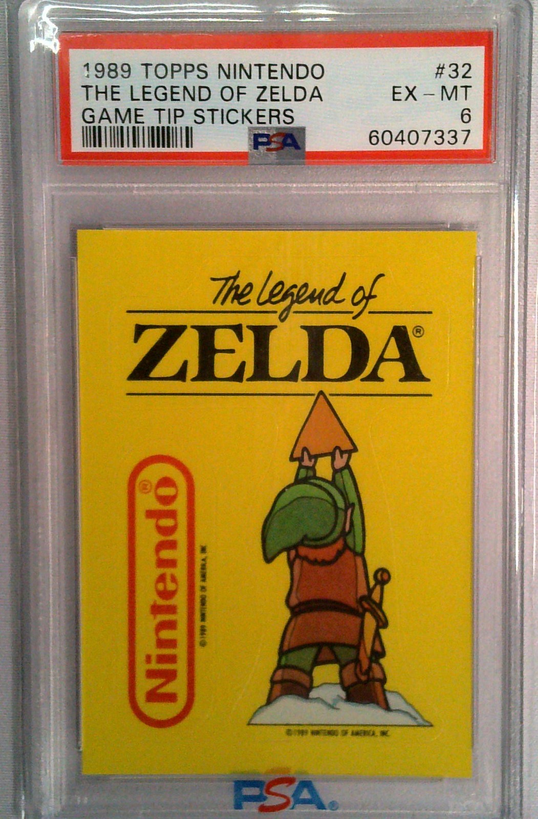 1989 Topps Nintendo Game Tip Stickers #32 The Legend Of Zelda Game PSA 6