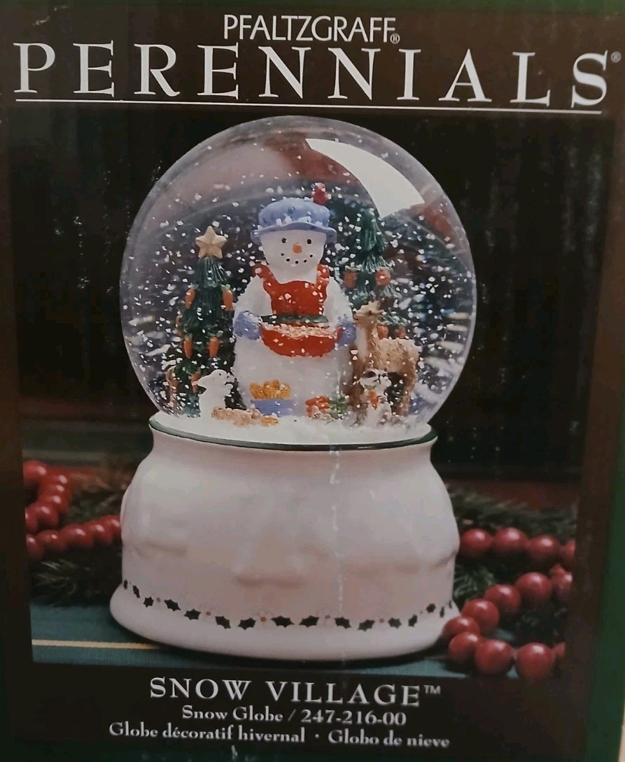 Snow Globe Pfaltzgraff Snow Village Musical Frosty The Snowman Vintage 2000
