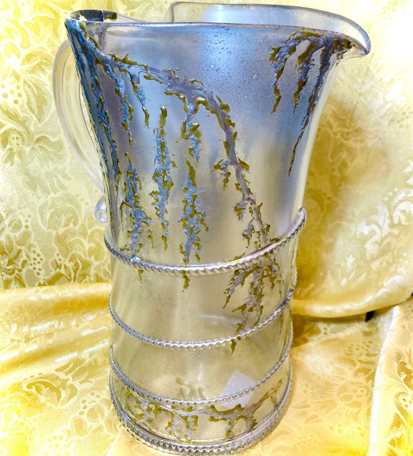 KINTSUGI VASE AMALIA SILVER GOLD TONE BOHEMIAN GLASS JULISKA 9