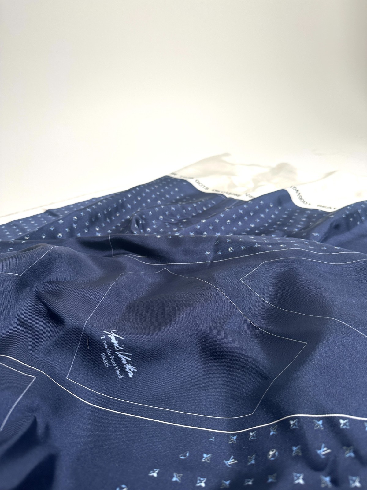 Louis Vuitton 100% Silk Twill Fabric French Deadstock, 90 x 140 cm, Panels