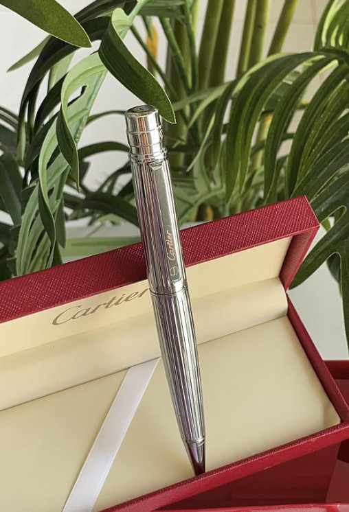 HOT 2026 Cartier Santos Ballpoint Pen Silver Trim New w/ Full Box Luxury Gift
