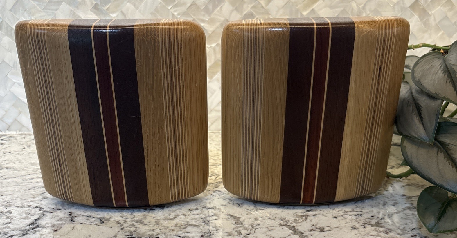 Vintage Mid-Century Modern Wood Book Ends Danish Minimalist Timeless Office