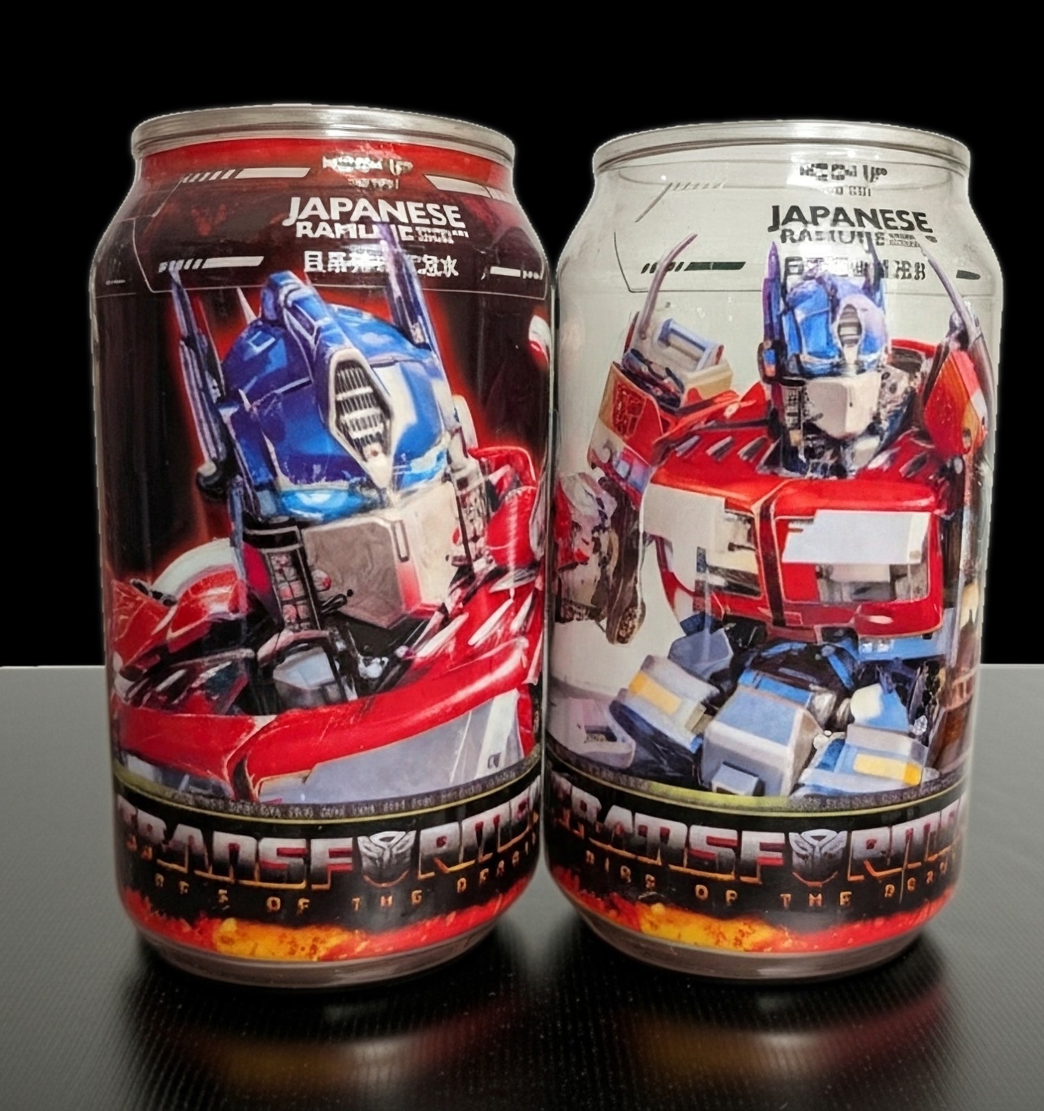High Up Transformers Optimus Prime Ramune Sparkling Water Soda 2-Can Set Import