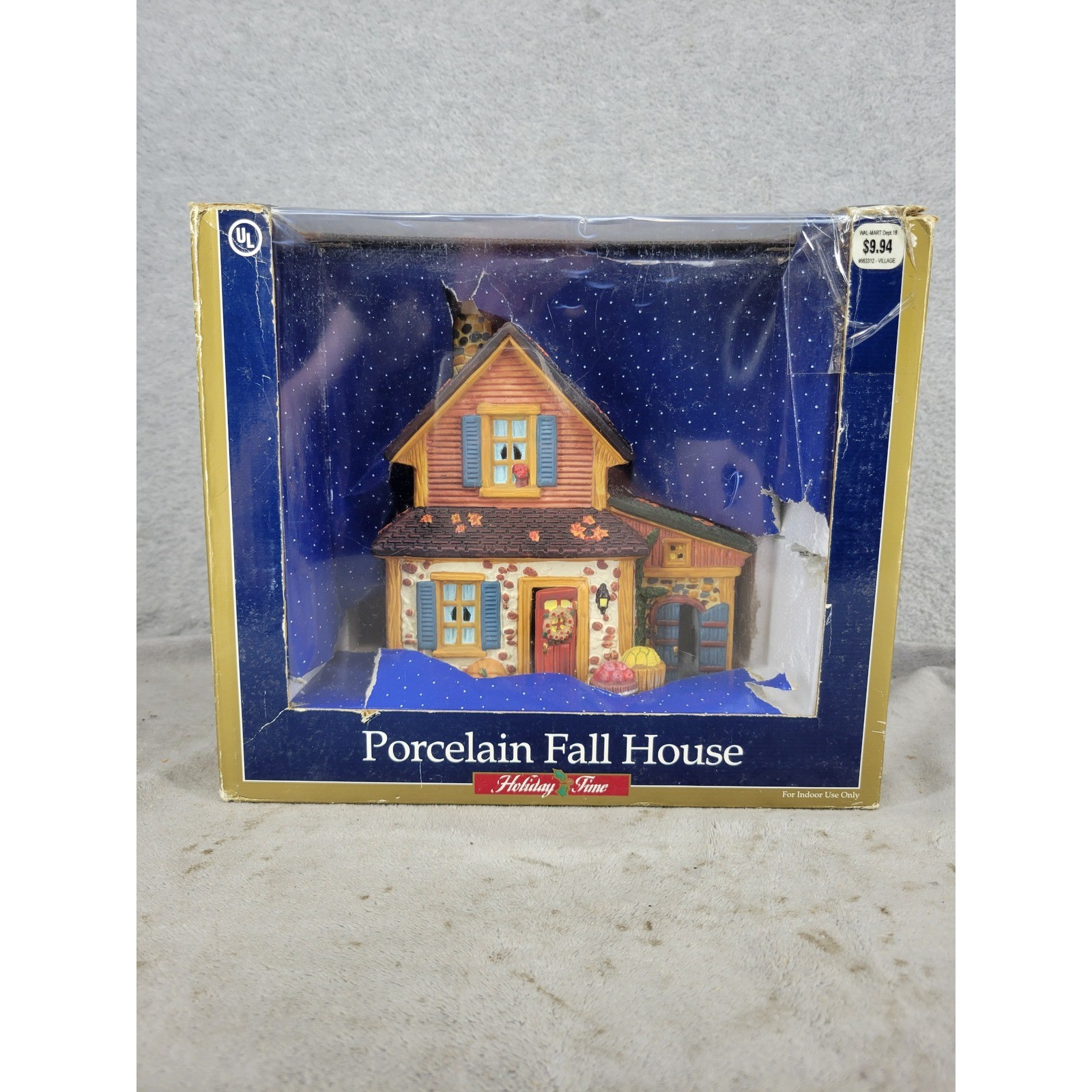 Vintage Holiday Time Porcelain Fall House Village Collectibles 11\
