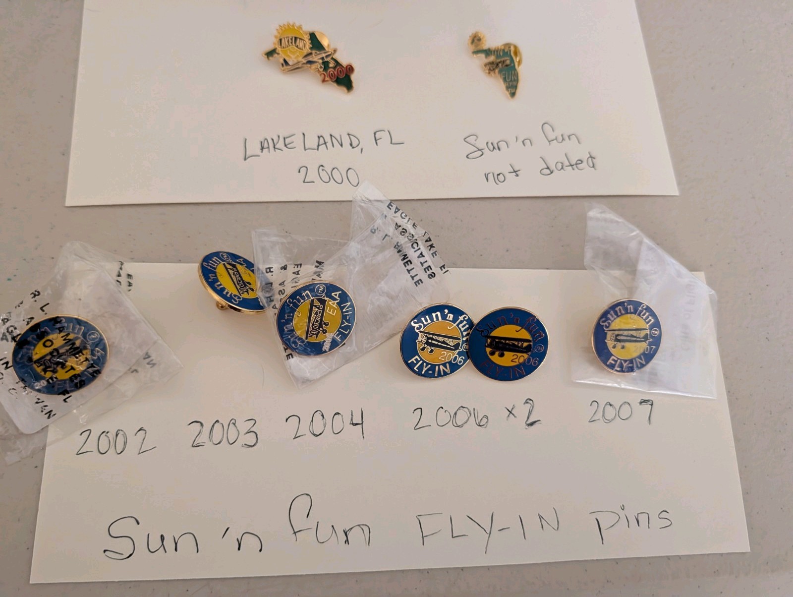 Aviation Sun \'n Fun Lapel Pins From The 2000\'s Lot Of 8