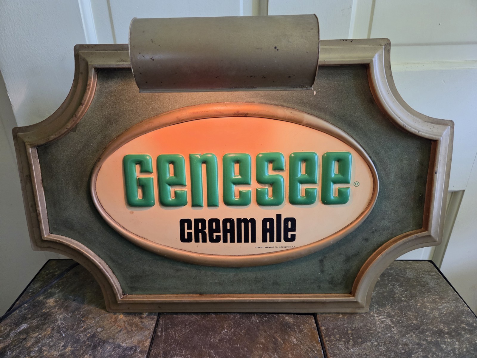 Vintage Genesee Cream Ale Point Of Purchase Sign Works Mirro-Products 