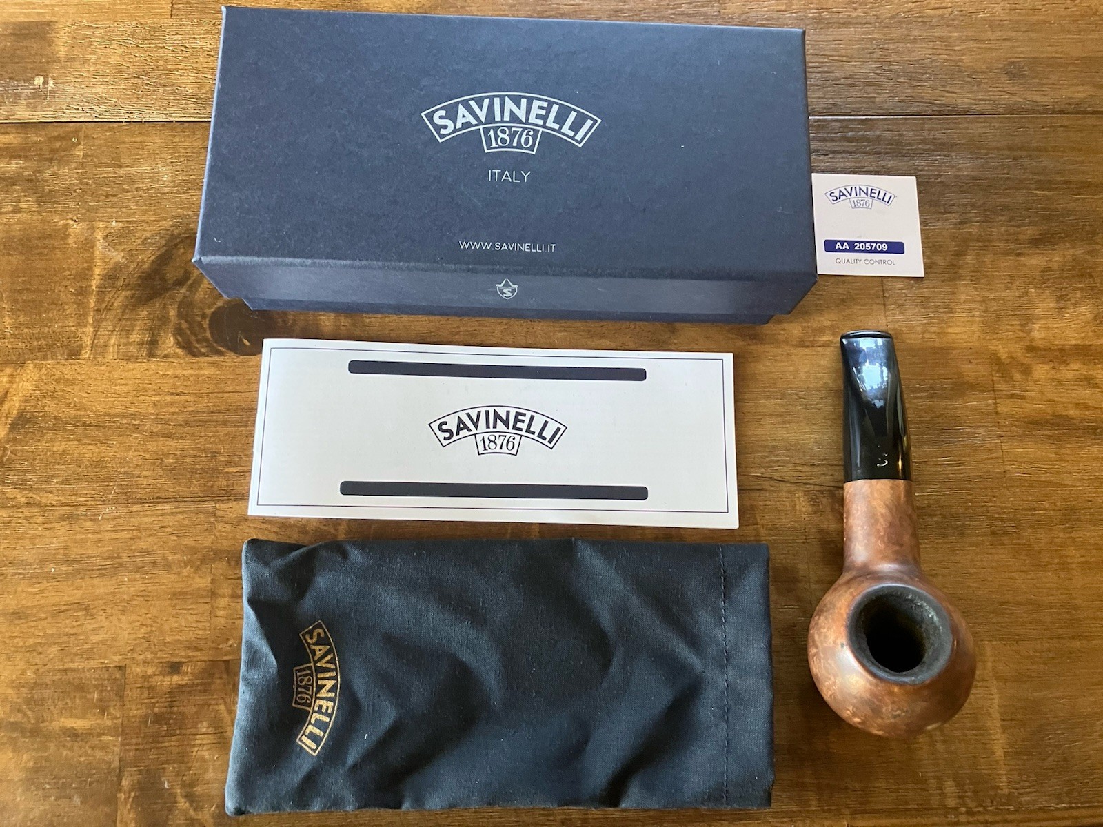 Savinelli Siena 320 KS 9mm Briar Billiard Tobacco Pipe w/ Box & Pouch