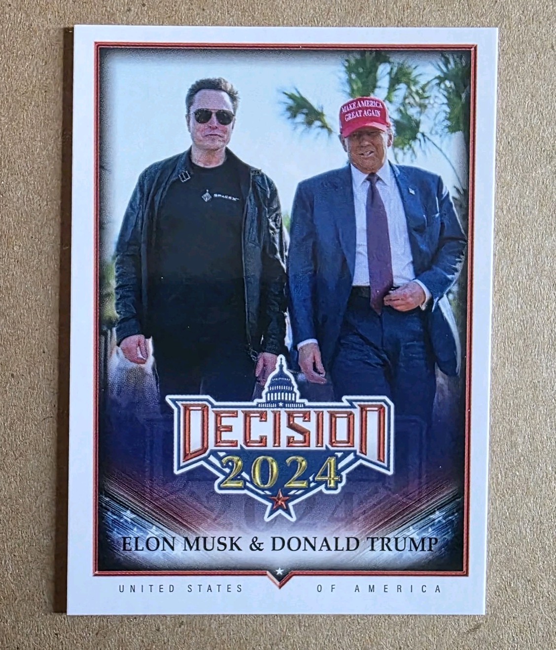 Decision 2024 Update Elon Musk & Donald Trump #222 Base Card 