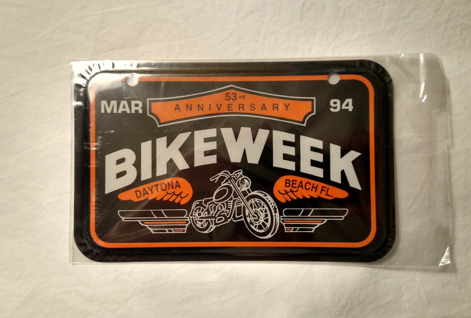 Vintage 1994 Daytona Beach Florida Bike Week Mini License Plate Collectible New
