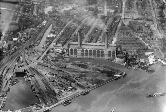 Lots Road Power Station and Chelsea Basin, Chelsea, 1921 England OLD PHOTO 1