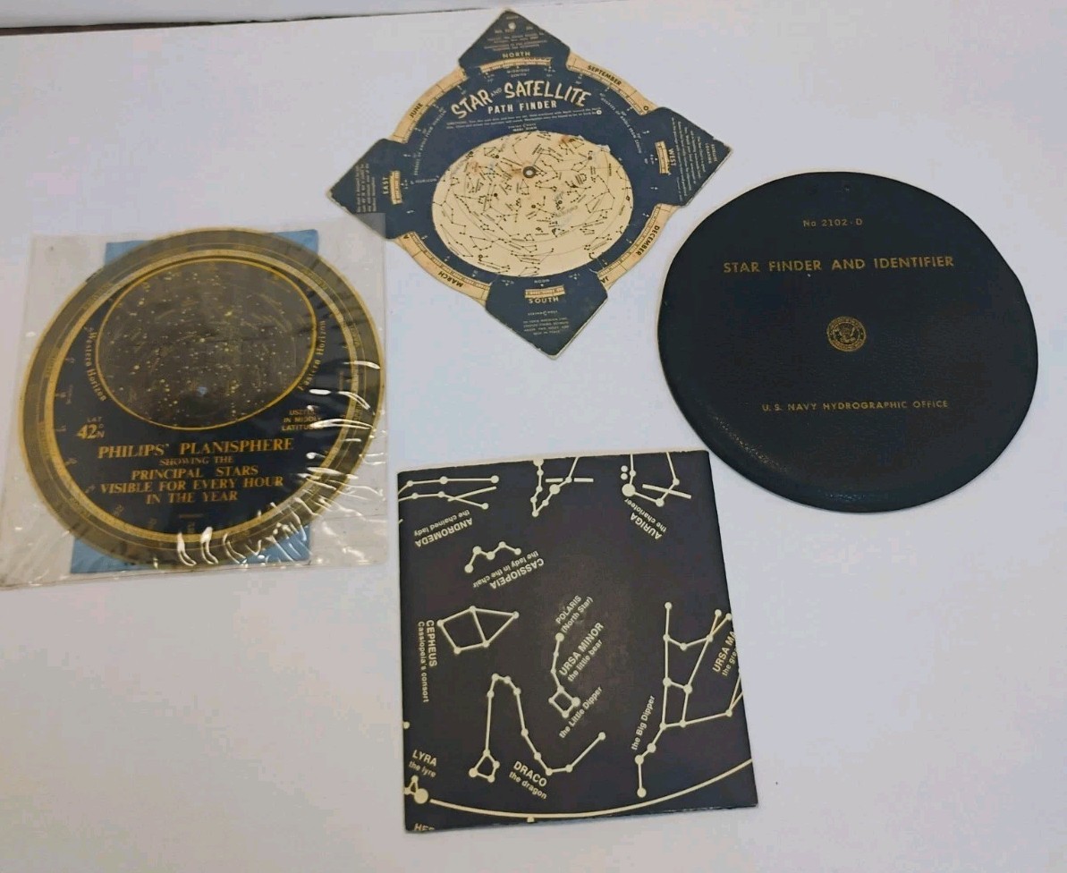 Vintage Lot  Star - Finder 2102-D Celestial Nautical Navigation Set, Planisphere