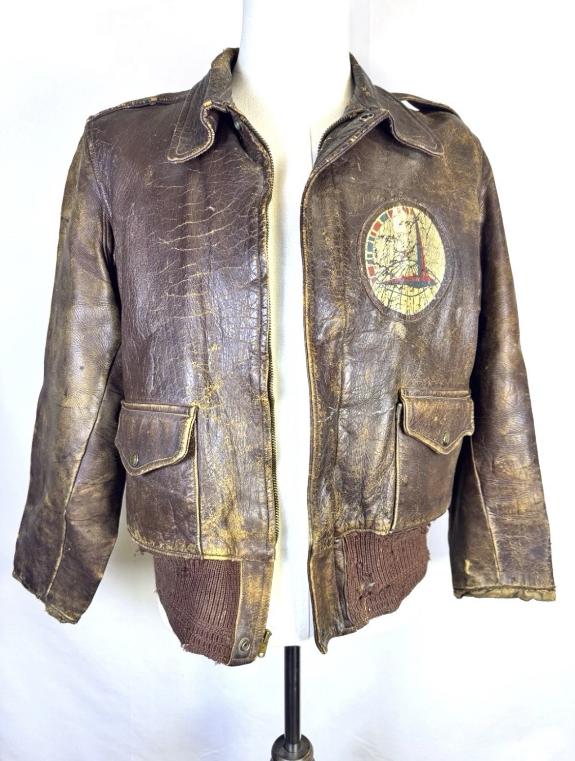 WWII / WW2 USAAF LEATHER FLIGHT JACKET AIR TRANSPORT COMMAND PATCH - NAMED