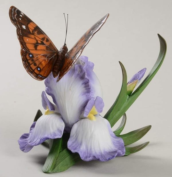 Lenox American Painted Lady Butterfly Iris Fine Porcelain Figurine 1993 NIB