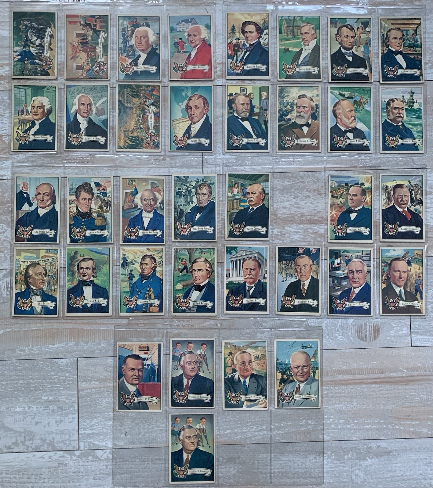 Vintage 1952 Bowman U.S. Presidents Trading Cards Lot Of 36
