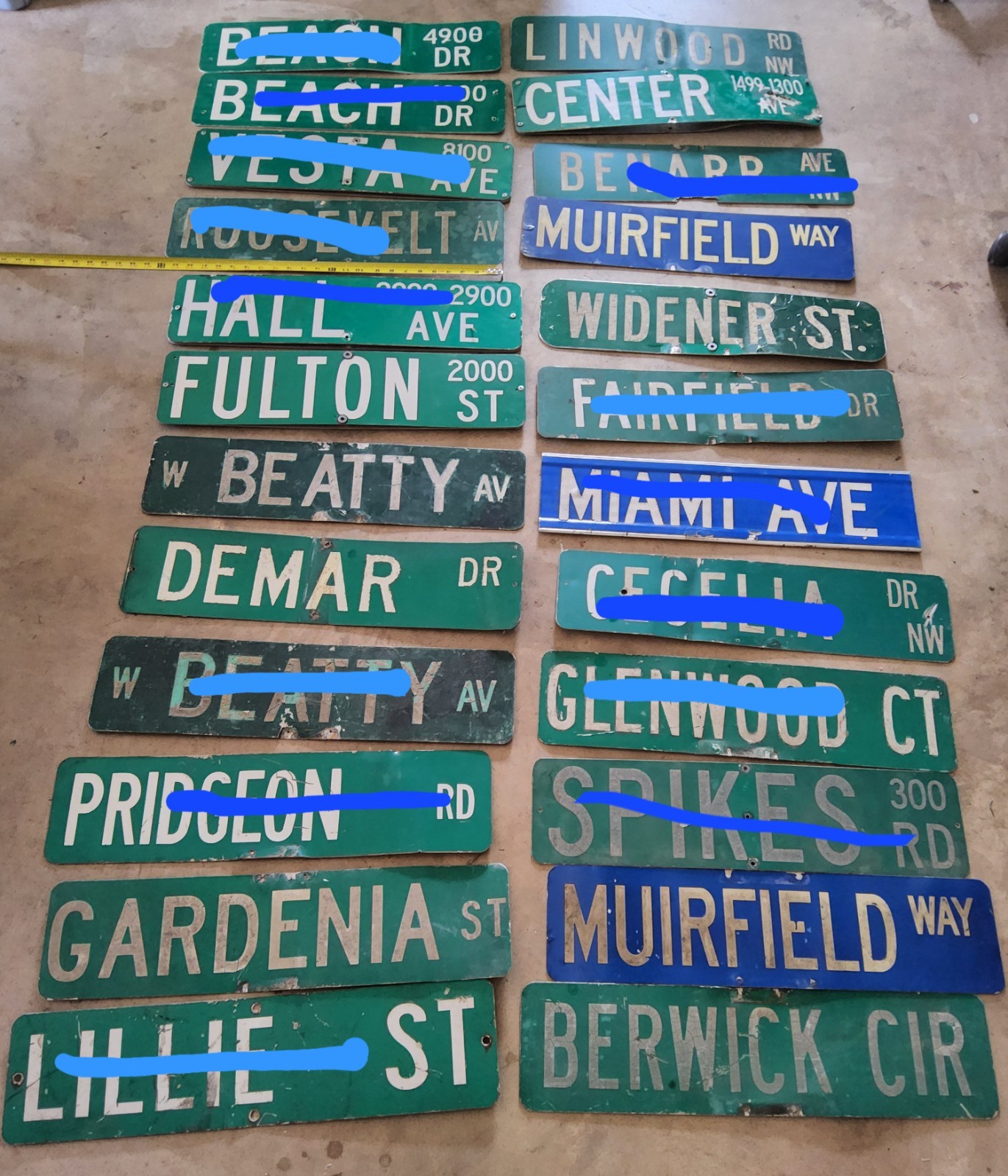 24 inch Street name signs pICK ONE. Approximately 24 inch in length