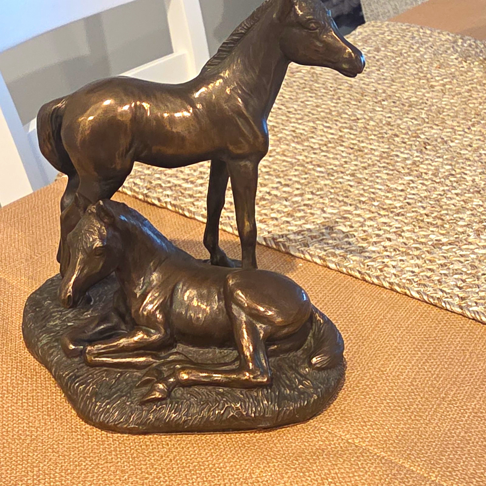 Vintage Genesis Fine Arts Heredities Mare and Foal Bronze Sculpture Ireland