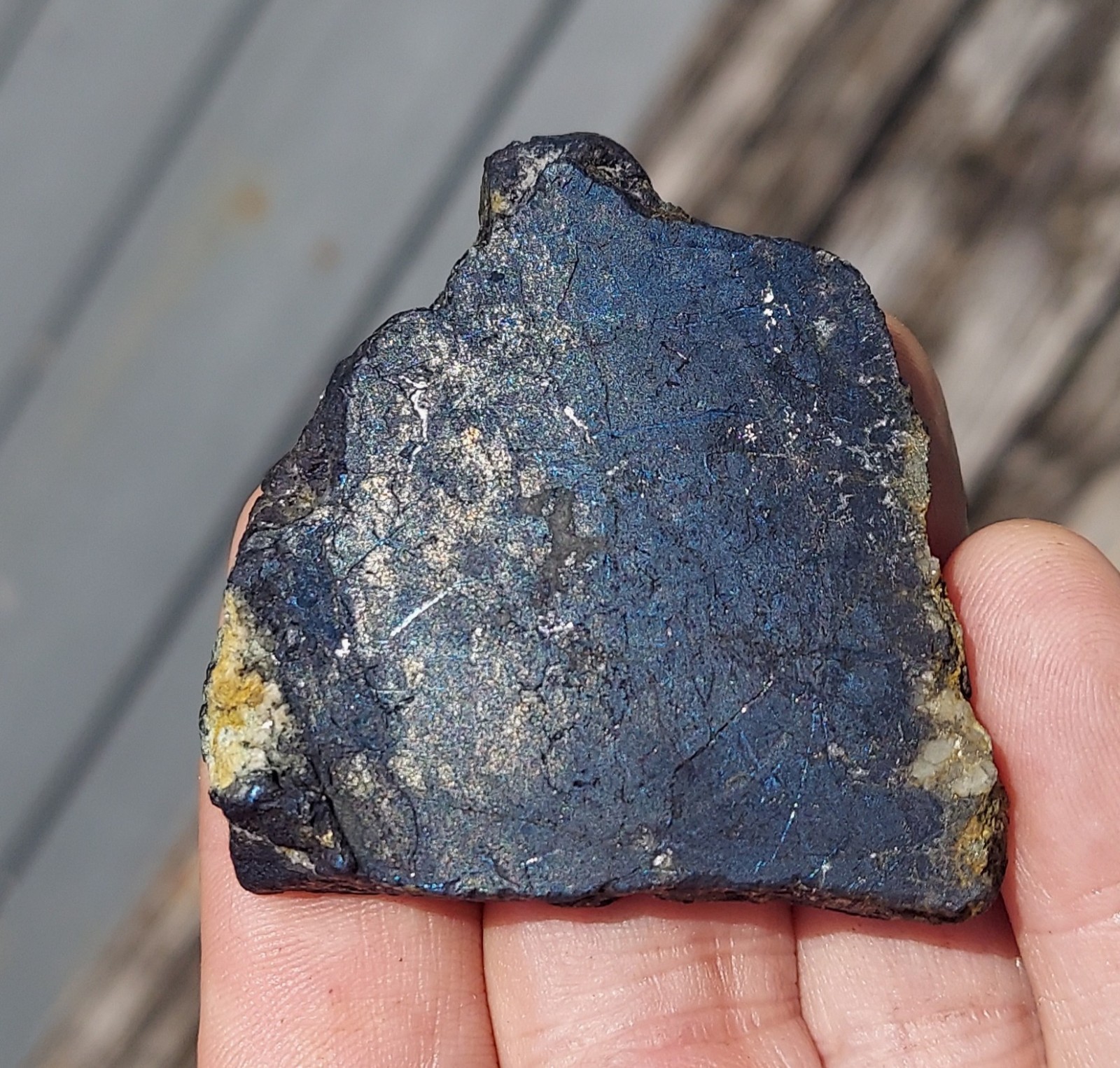 Covellite with Chalcopyrite Slab