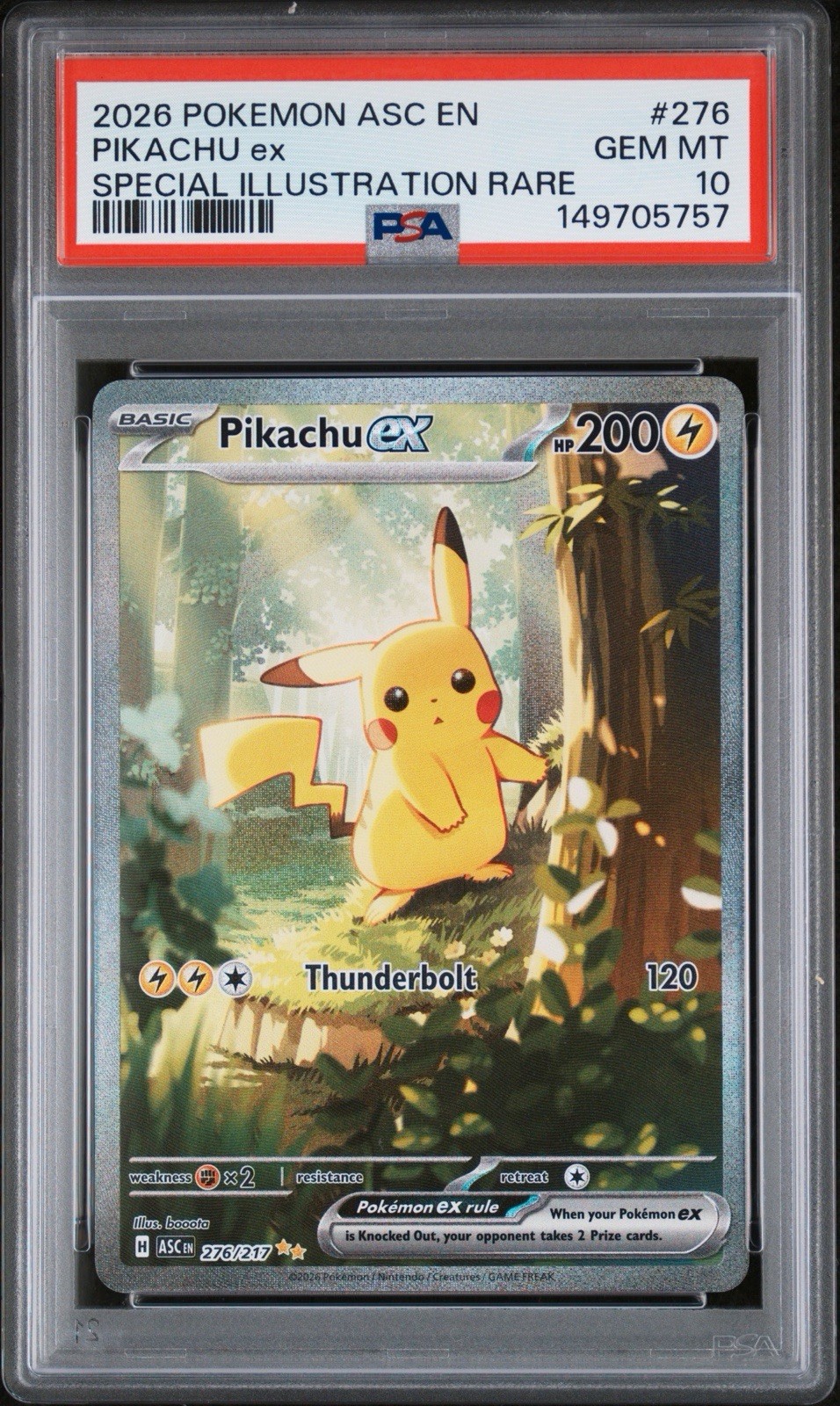 Pokemon Pikachu Ex 276/217 Ascended Heroes PSA 10