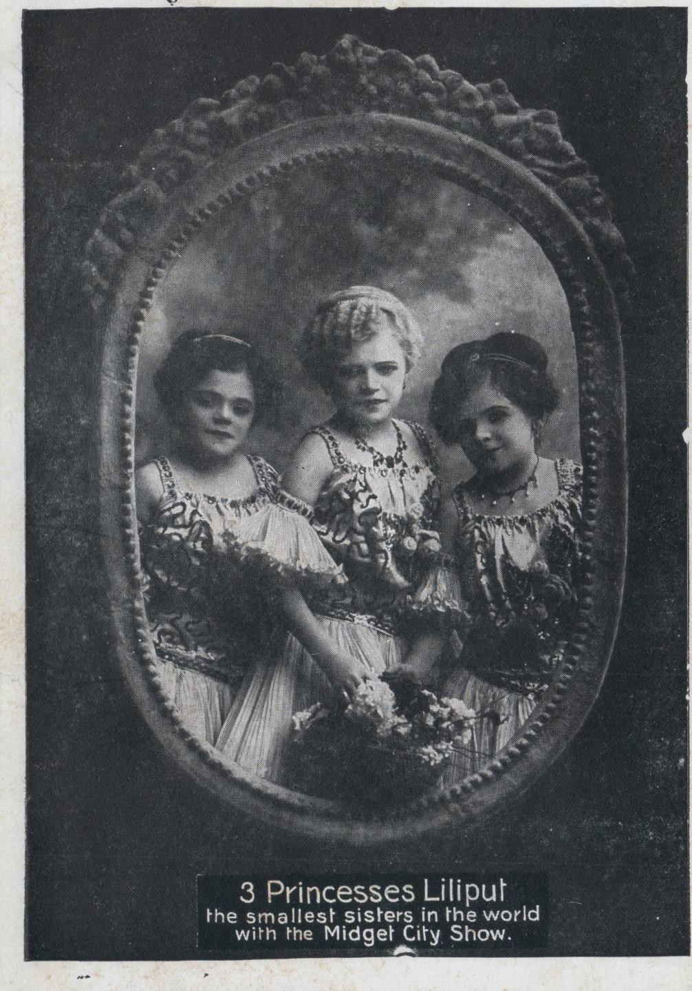 3 Princesses Liliput Smallest Sisters in World Midget City Show Circus Sideshow