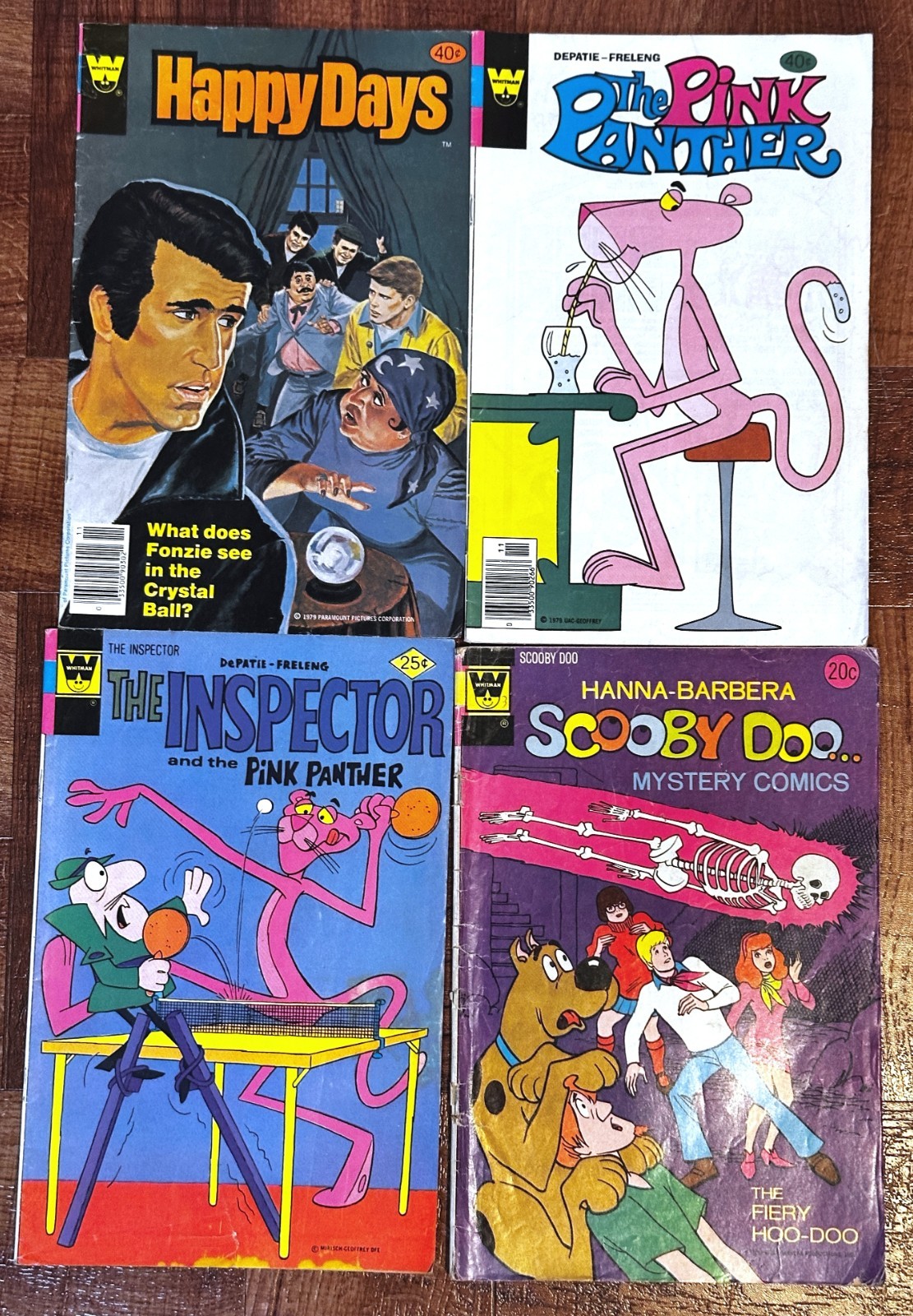 Vintage Whitman Comic Lot of 4  Scooby-Doo 21 Pink Panther Inspector Happy Days