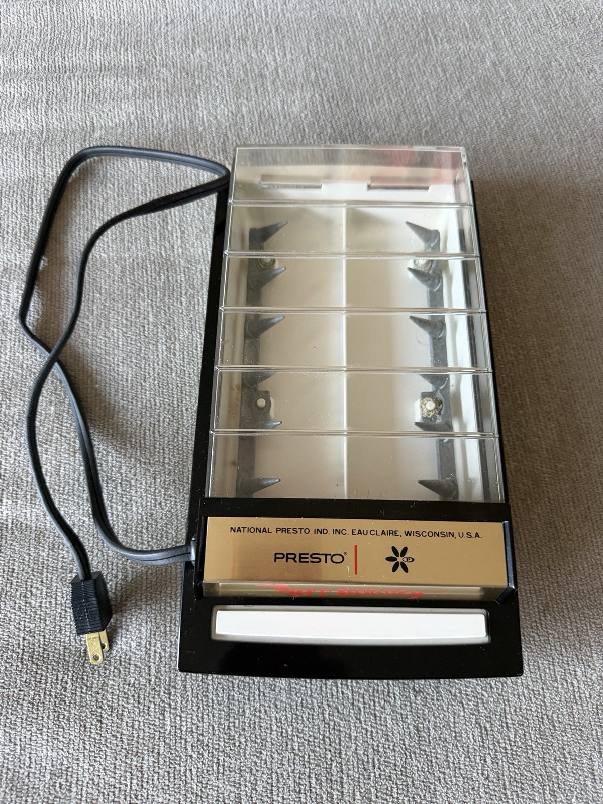 Vintage Presto Hot Dogger Electric Hot Dog Cooker Model PE08A 1970 Untested