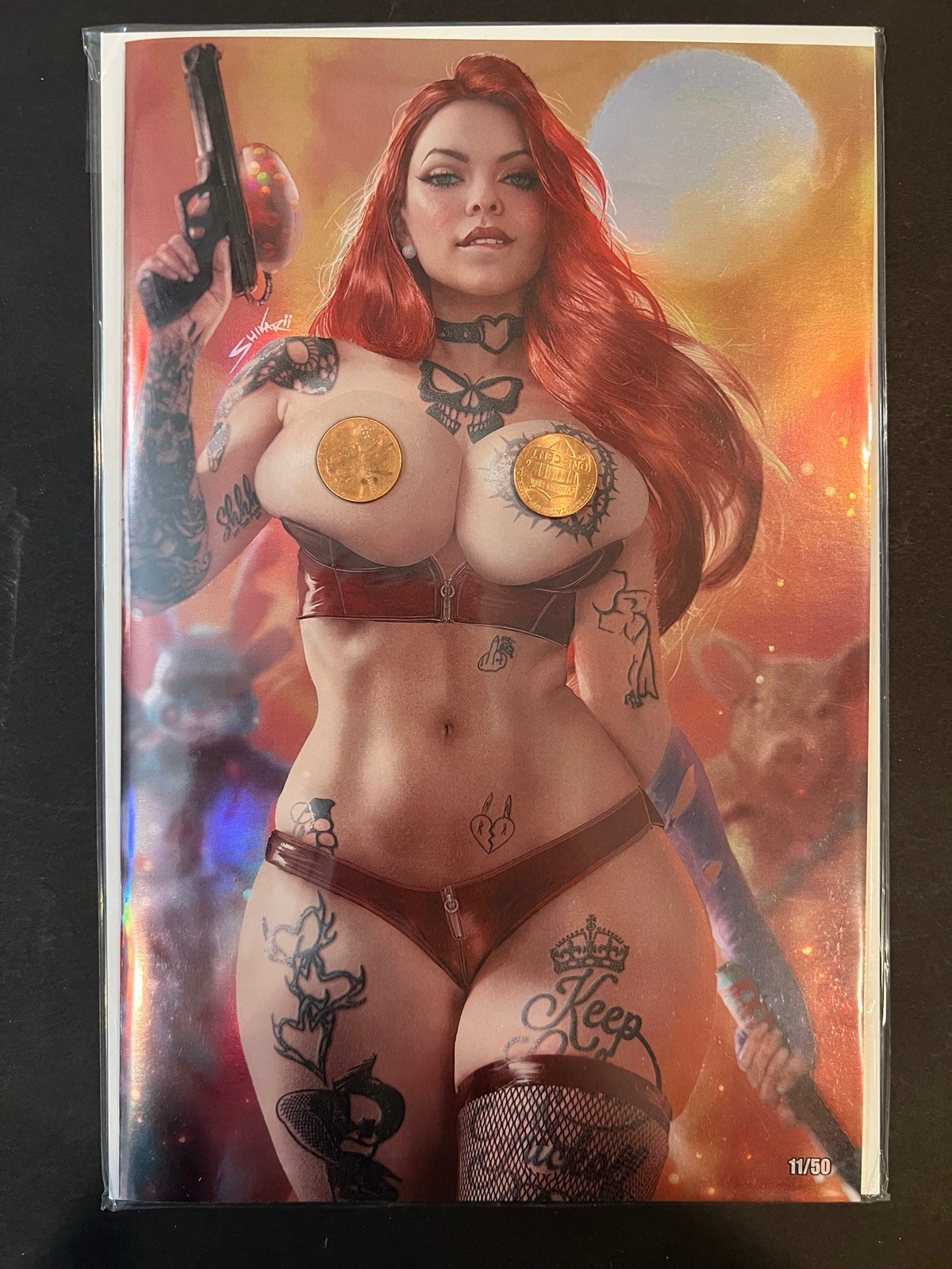 Jessi Zombie Hunter #2 Metal Pistol Shawn\'s Comics Exclusive By Shikarii #11/50