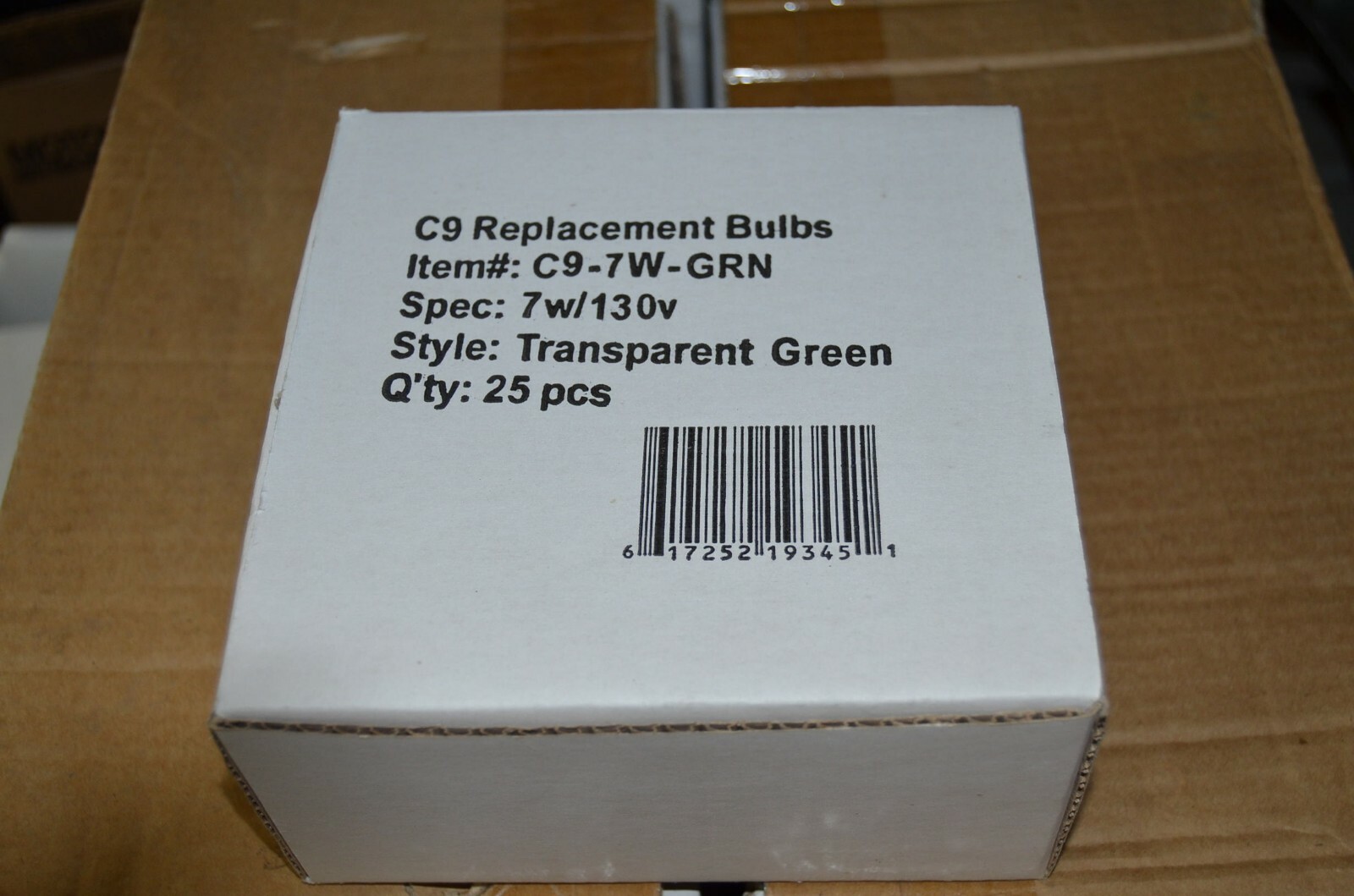 New 2 Boxes of 25 (50 total) Green Christmas Light Bulbs C9-7W-GRN