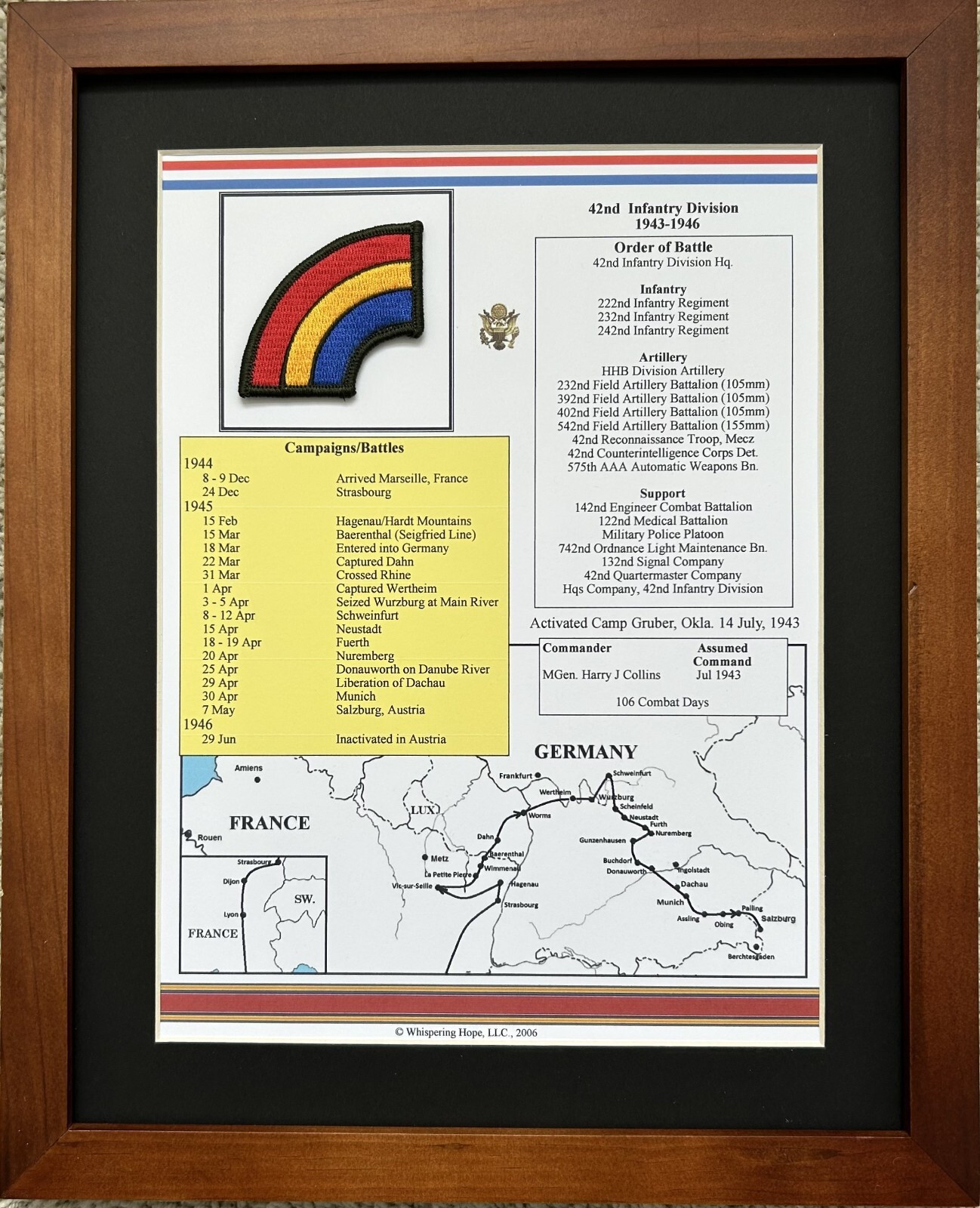 42nd Infantry Division Insignia and History in World War II (Rainbow Division)