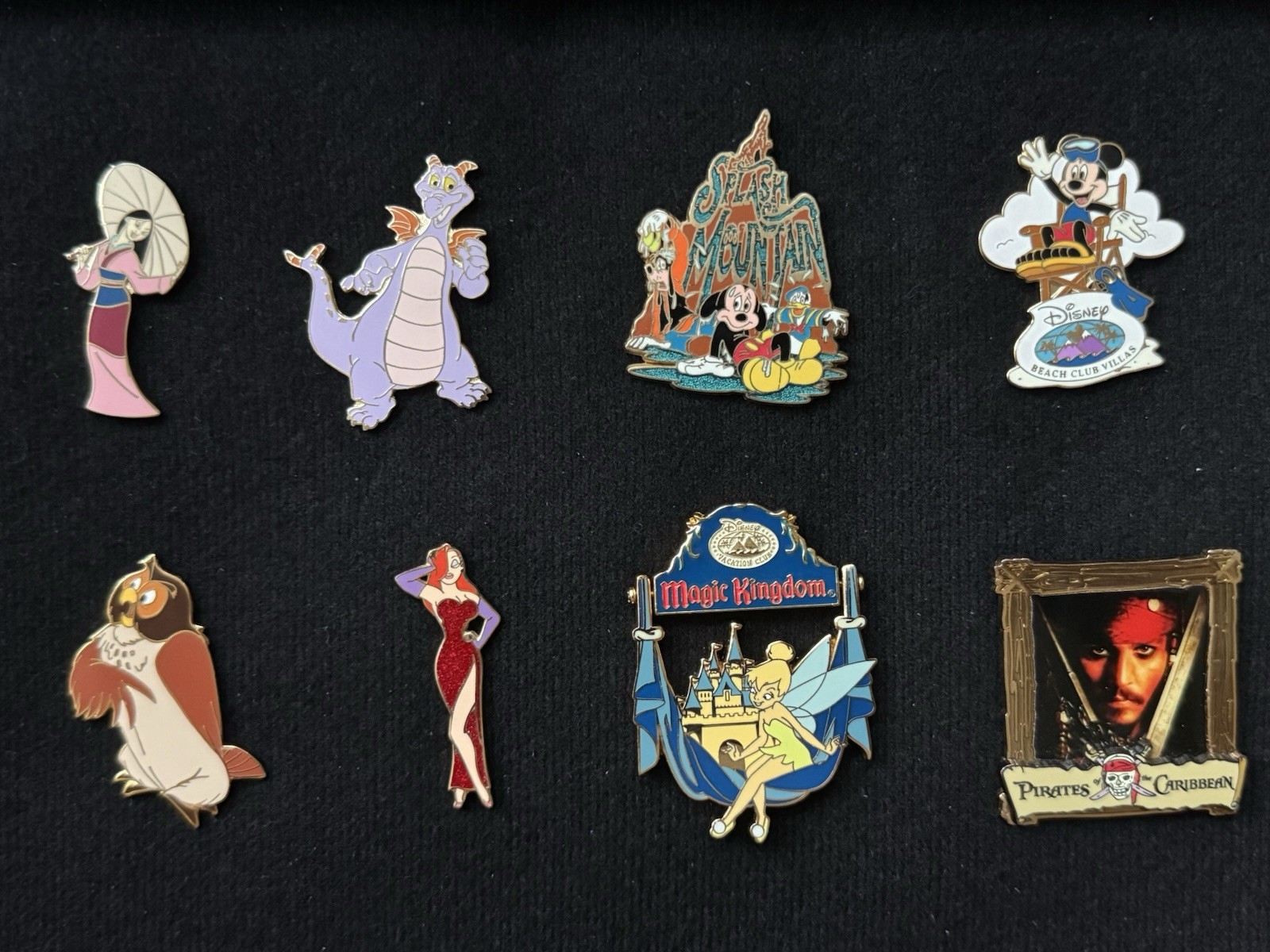 Lot Of Disney Pins Vintage Jessica Rabbit Splash Mountain Mulan Figment Mickey
