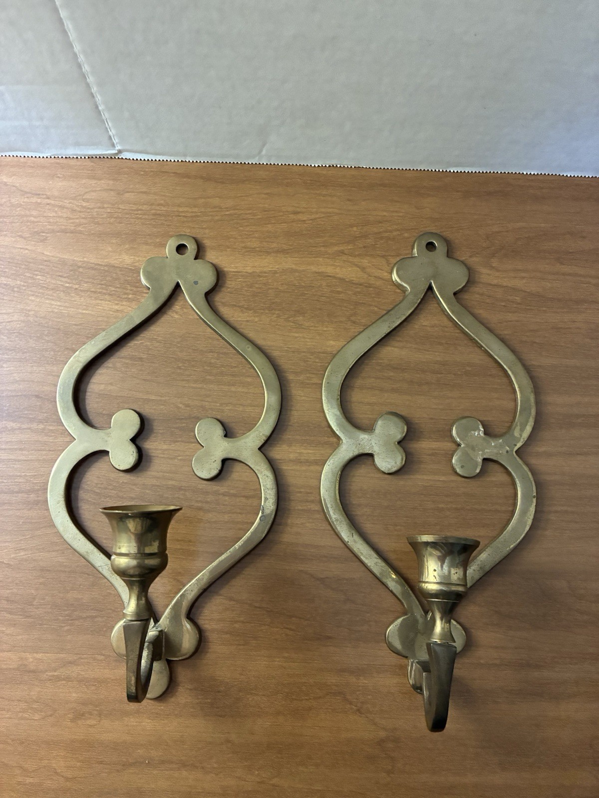 Vintage Solid Brass Wall Sconces Candle Holders Hand Made in India