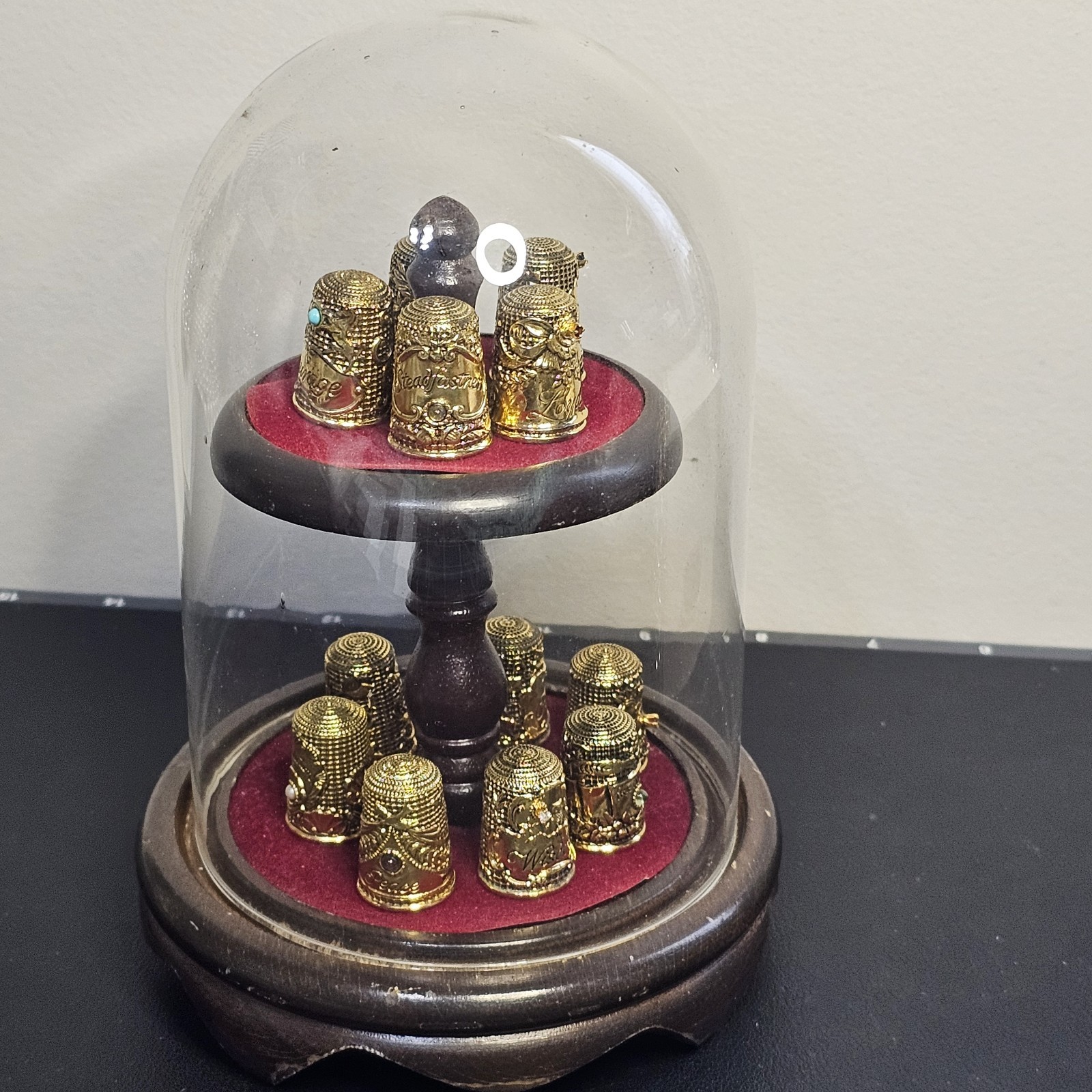SET Franklin Mint 1982 24k Over Sterling Silver 12 Thimble Victorian Virtues 