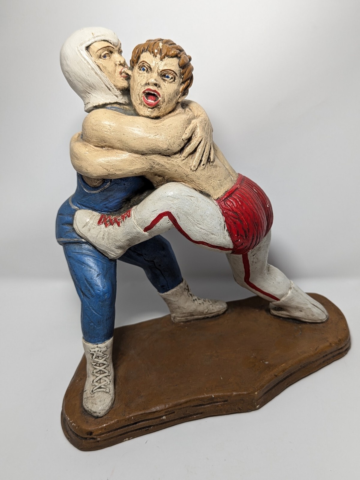 Extremely Rare Vintage Tuscany Studio Inc. Chalkware Wrestlers 1973 Chicago