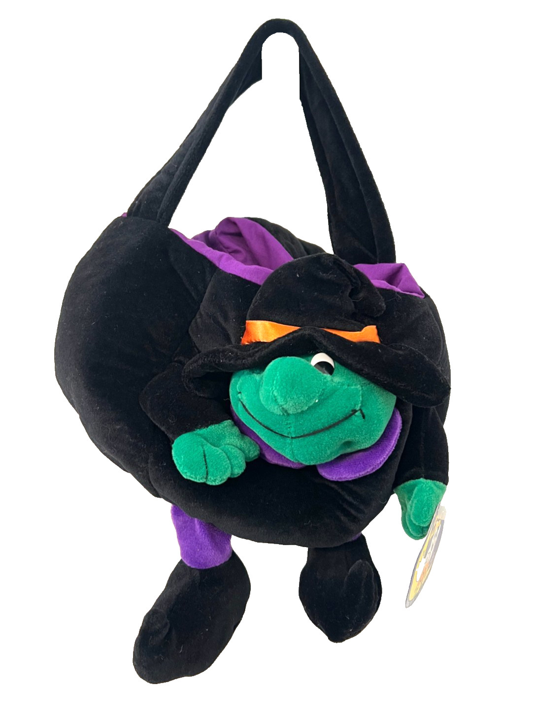 Vtg \'99 Halloween Witch Trick-or-Treat Plush Bag FAO Schwarz Makes Noise NWT