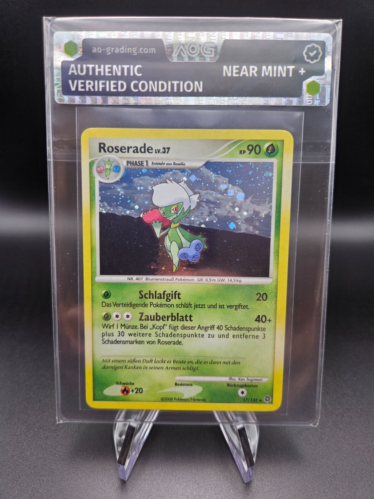 2009 Pokemon Mysterious Wonders ROSERADE Holo 17/132 German NEAR MINT+