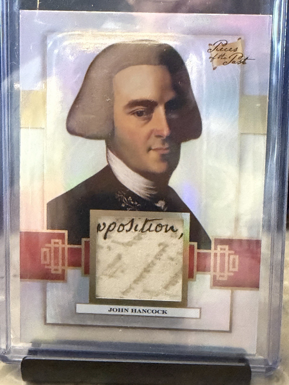 Pieces Of The Past Historical John Hancock, Handwritten Relic Card Dual Sided
