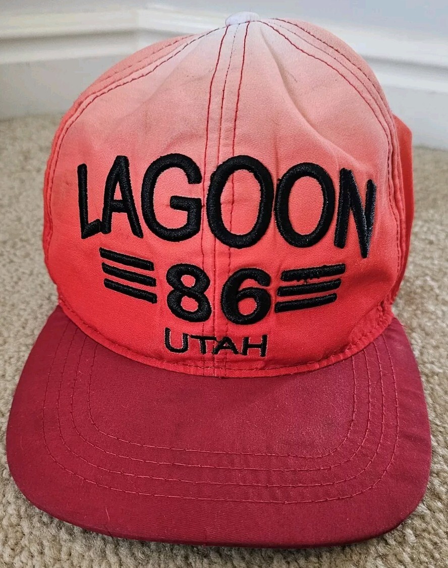 Lagoon 86 Utah’s Amusement Park Adjustable Red Baseball Hat Cap Farmington, UT