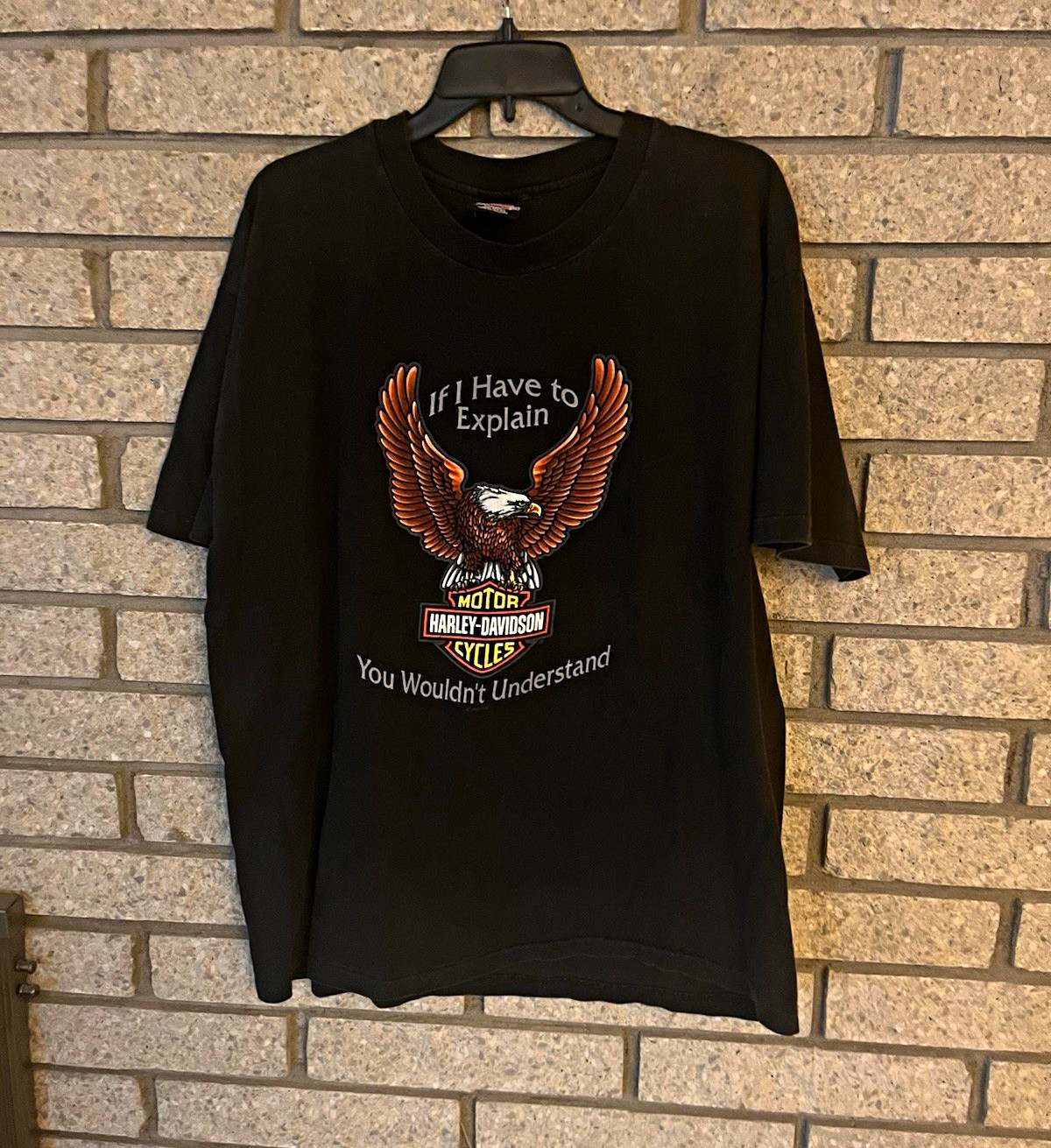 Vintage 1994 Harley Davidson Zook’s Des Moines Iowa Eagle T-Shirt USA XL