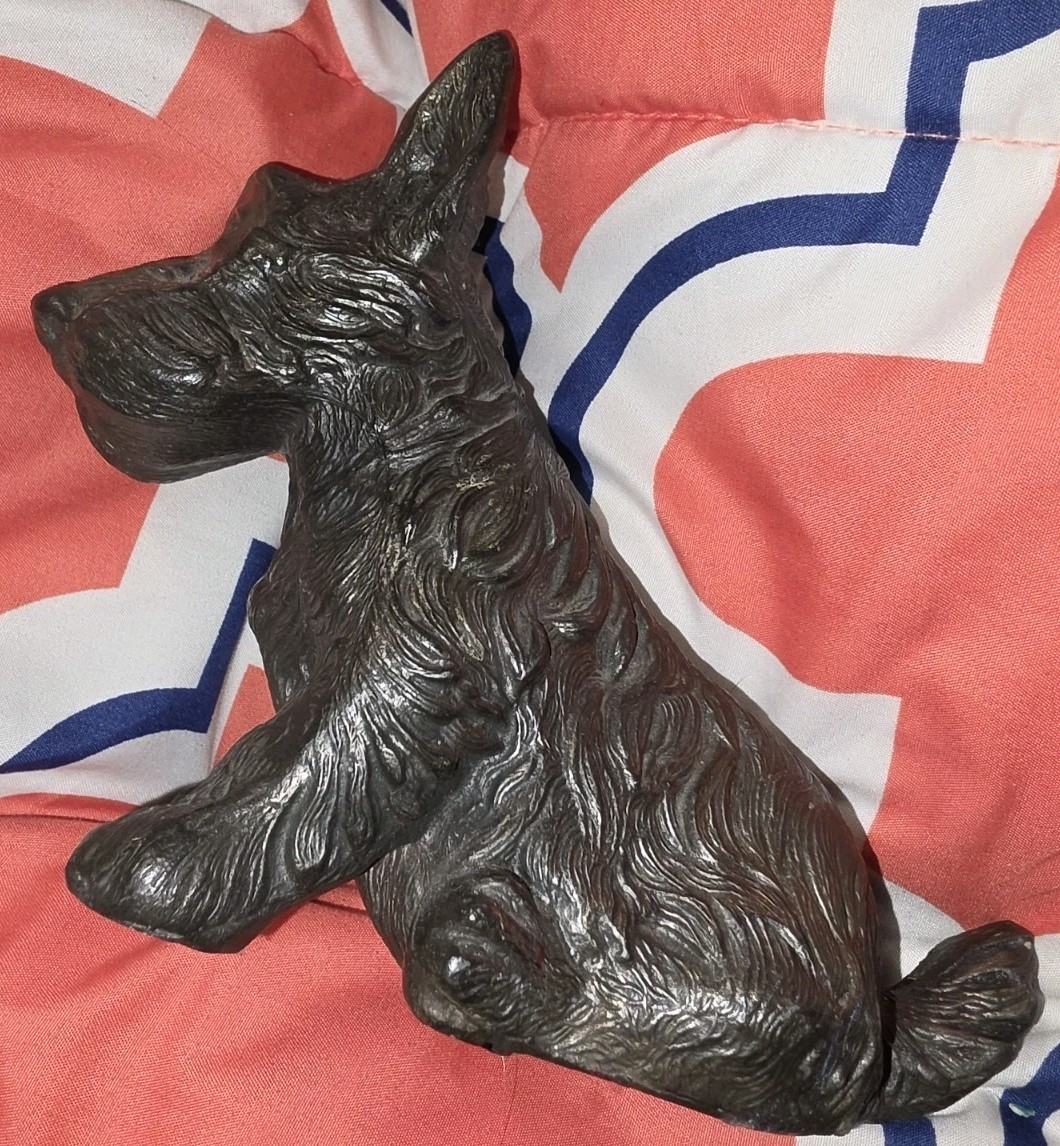 Vtg 1930's Heavy Bronze Scottish Terrier Scotty Dog Figurine  Collectible