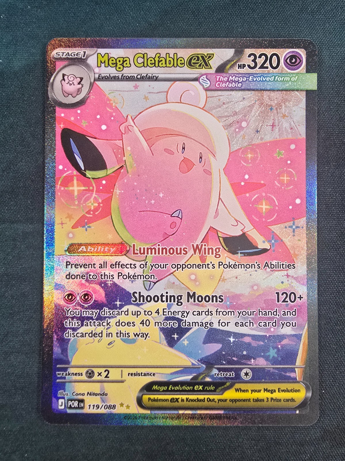 Mega Clefable ex 119/088 Special Illustration Rare Pokemon Mega Evolution SIR