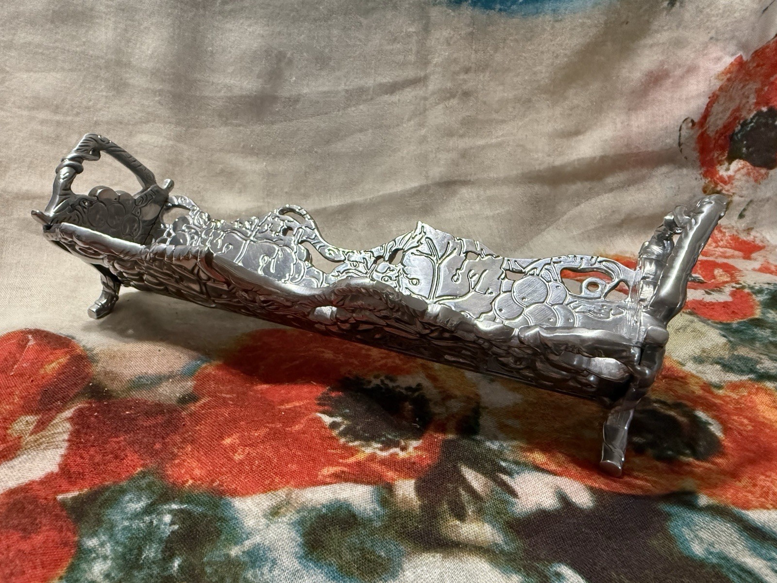 Arthur Court Cast Aluminum Magnolia Floral CrackerTray