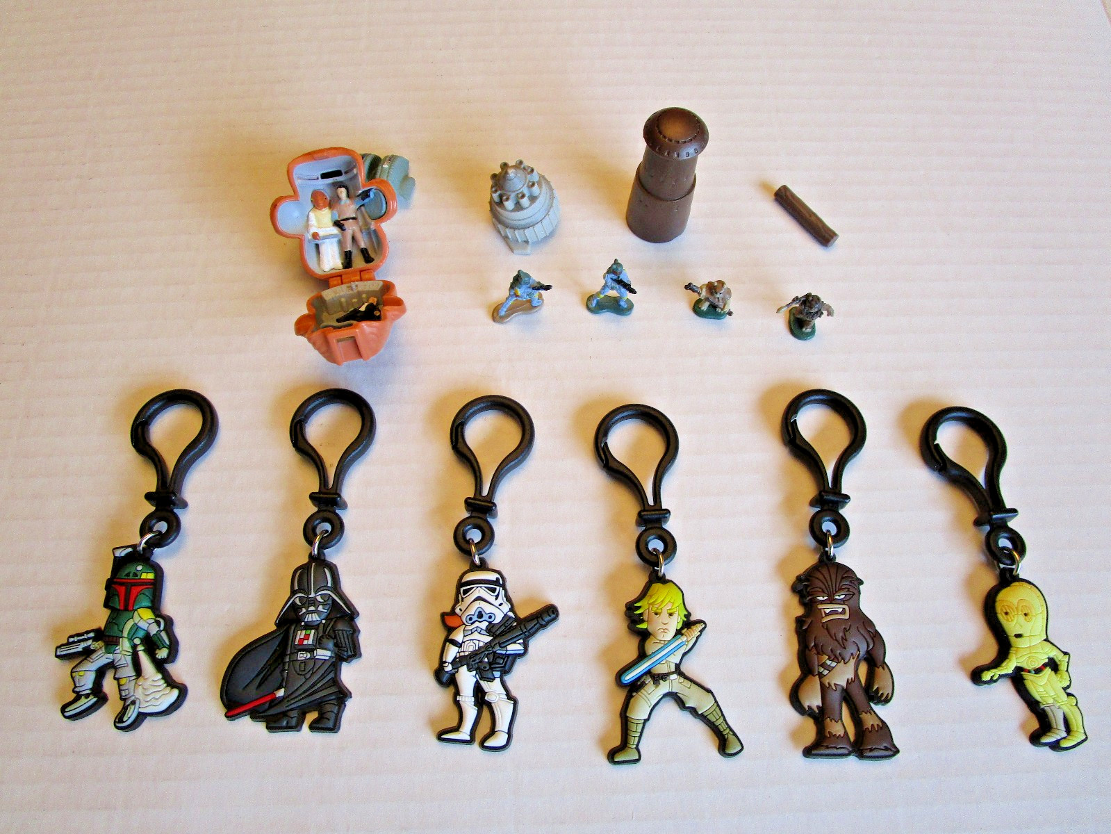 🔥 Vintage STAR WARS Collectible Lot • 6 Topps Keychains + Micro Machines Ackbar