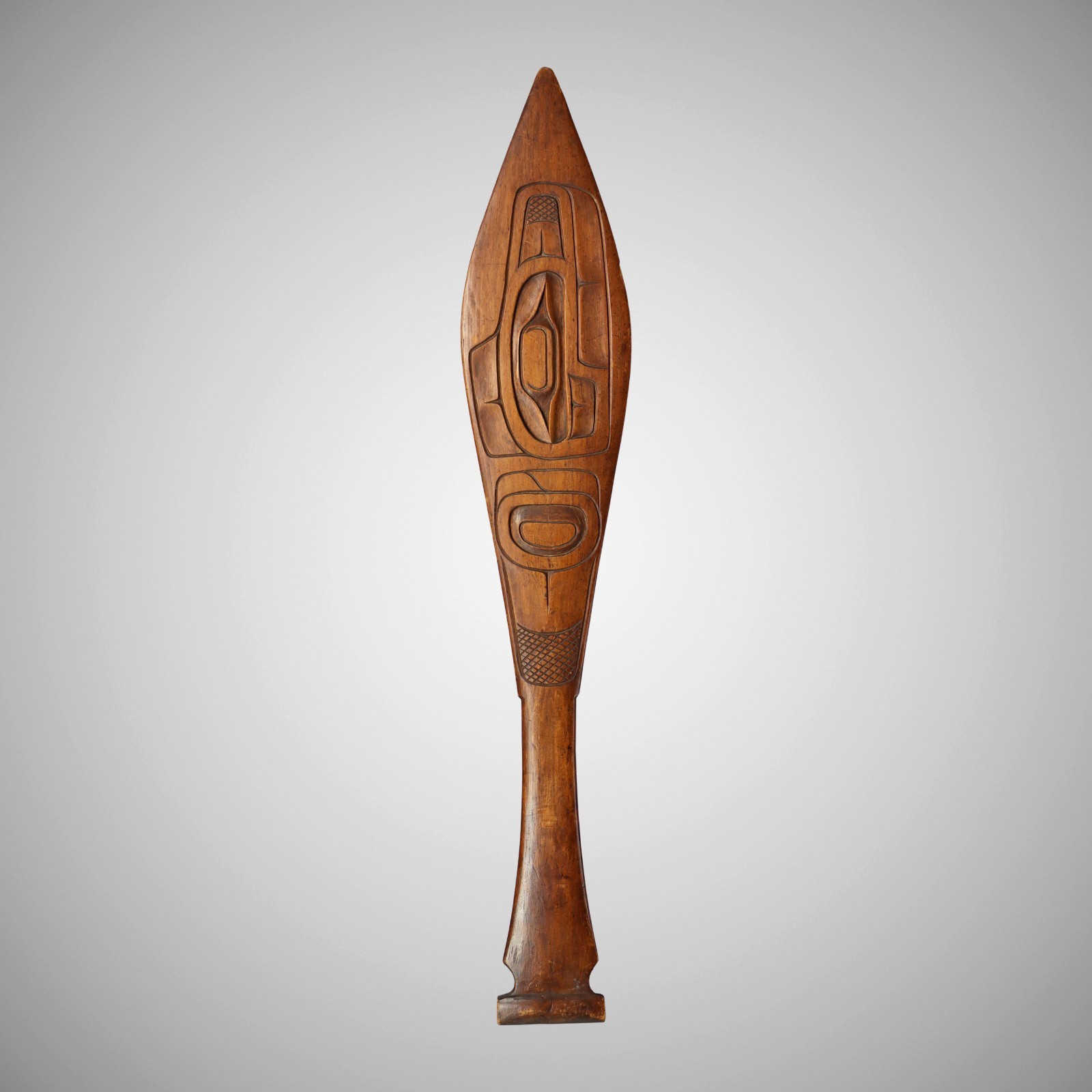 Antique 20th Century Northwest Coast Haida / Tlingit Carved Wood Paddle