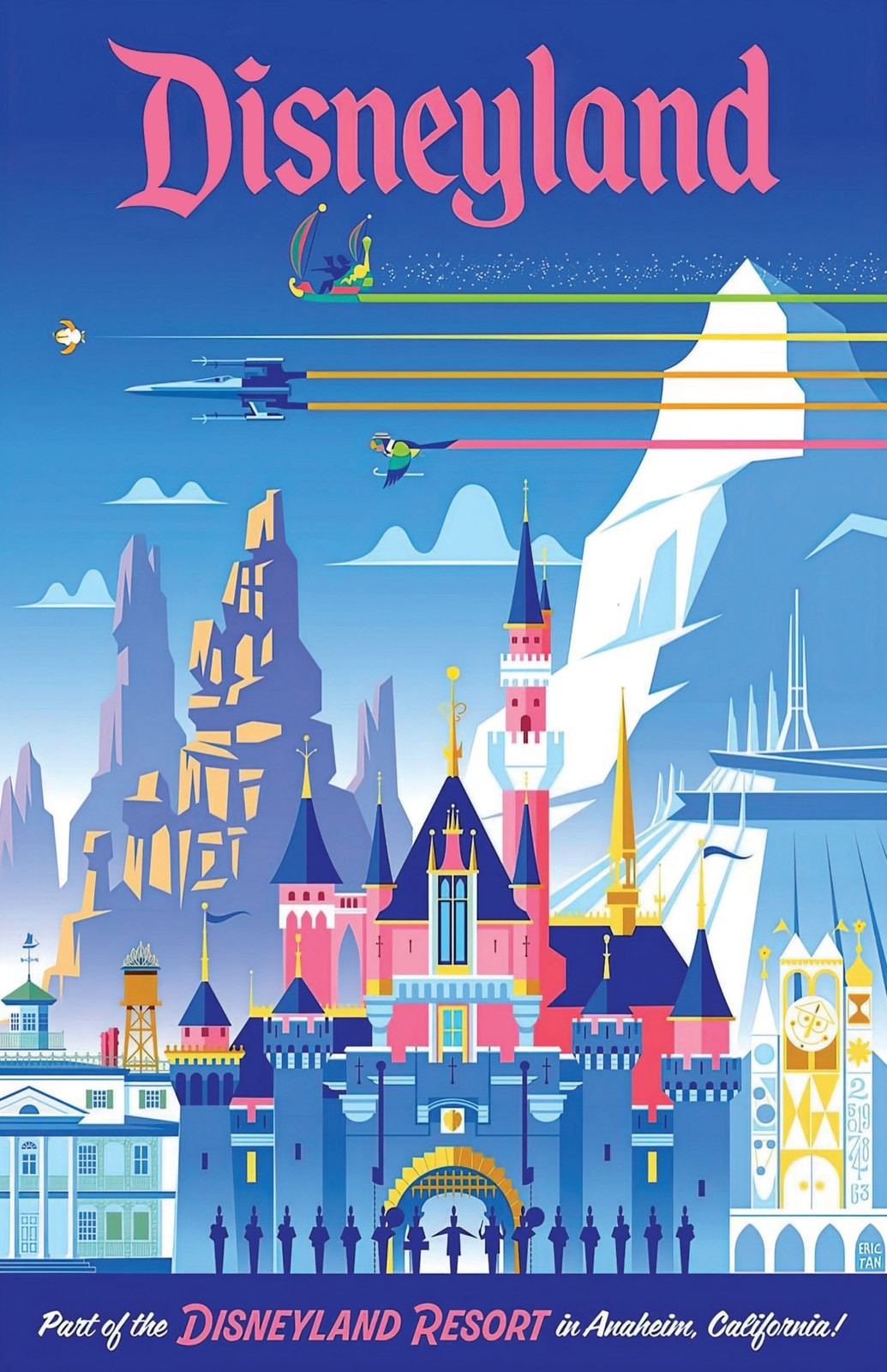 Disneyland 70th Attraction Ride Disney Poster Print Wall Art Home Decor Gift