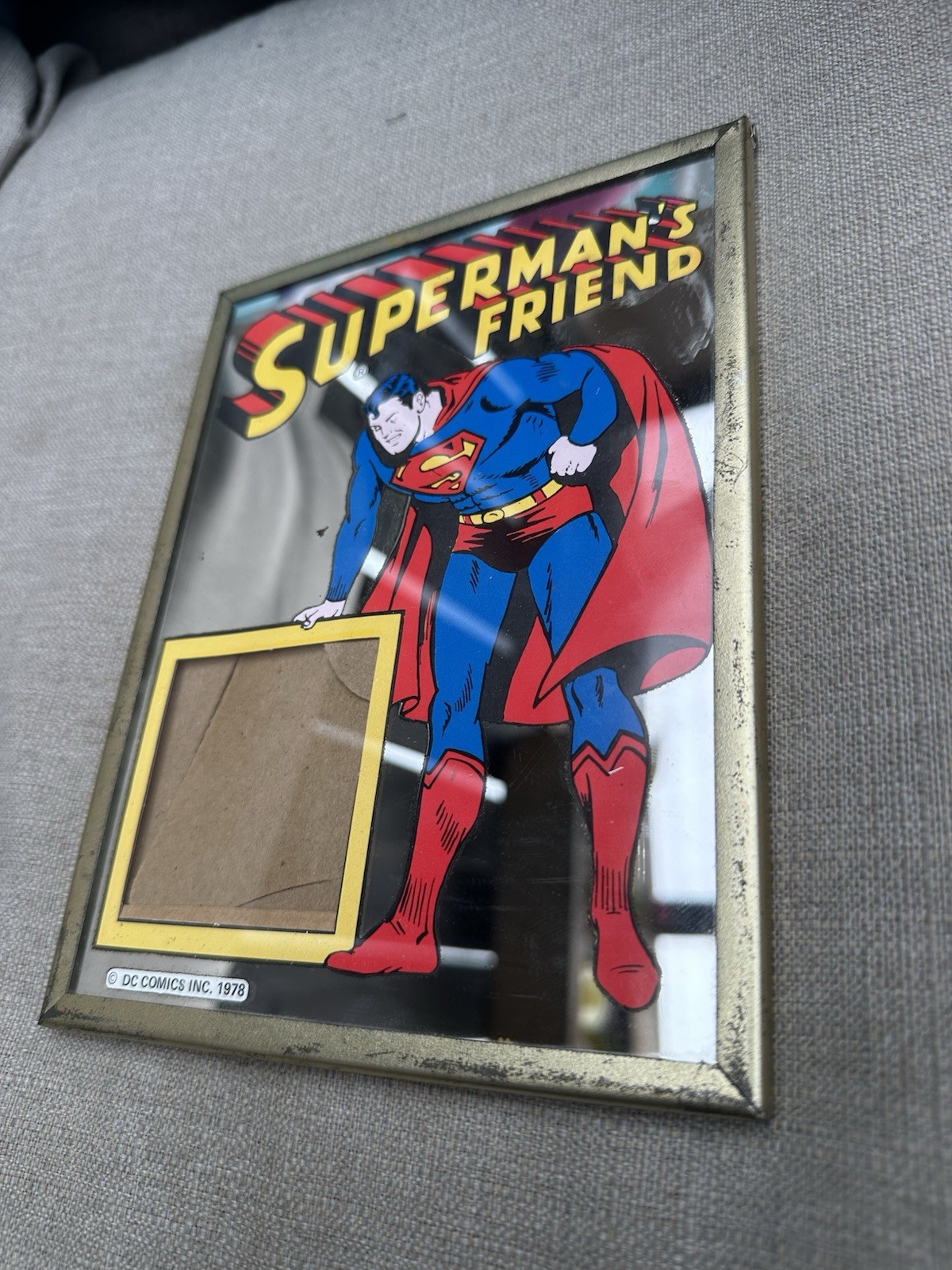 Vintage Superman's Friend 6 X 8 Picture Frame Mirror DC Comics 1978