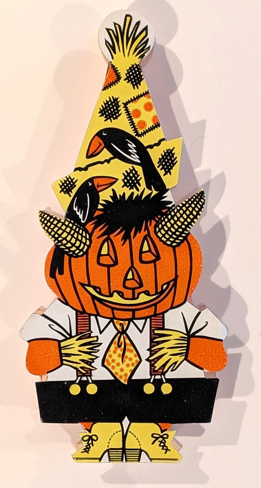 Vintage Halloween Candy Box JOL in Suspenders with Corn Cob Horns
