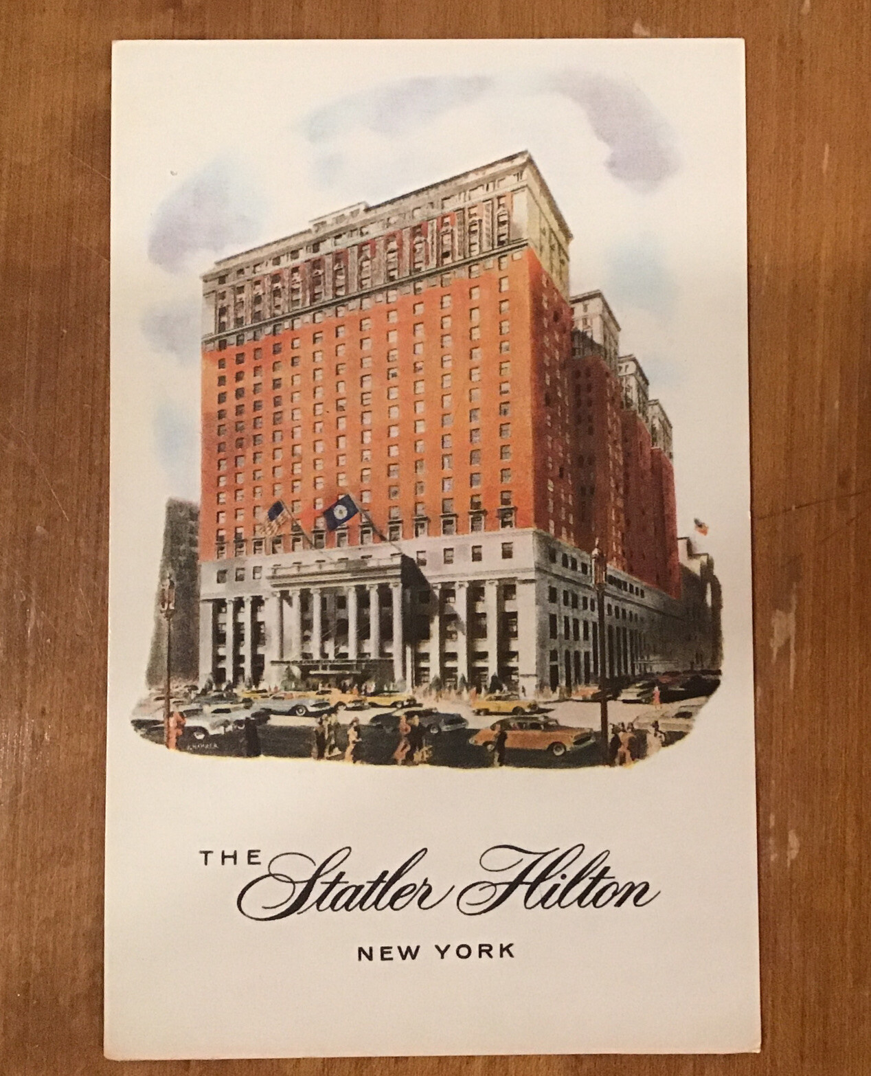 The Statler Hilton New York New York Postcard Blue